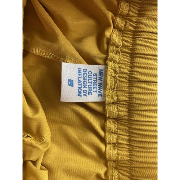new wave street culture Design by inflation pants, Size L, Elastic Waist, Yellow - Picture 4 of 6